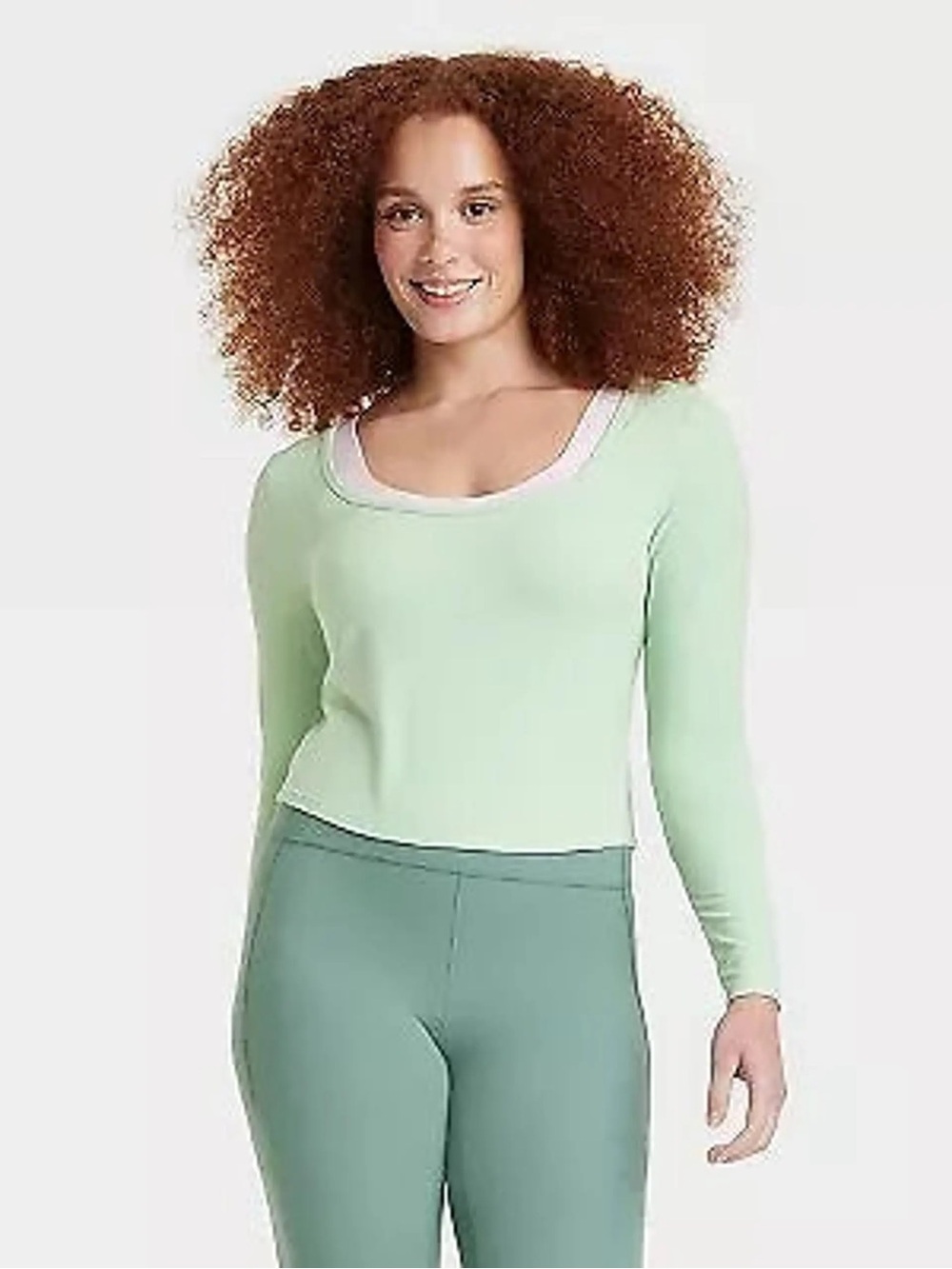 all in motion Mint Scoop-Neck Long Sleeve Top